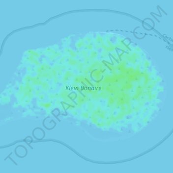 Mappa topografica Klein Bonaire, altitudine, rilievo