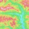 Mappa topografica Prato Carnico, altitudine, rilievo