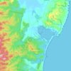 Mappa topografica Bournda National Park, altitudine, rilievo