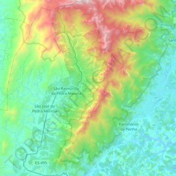 Mappa topografica São Raimundo da Pedra Menina, altitudine, rilievo