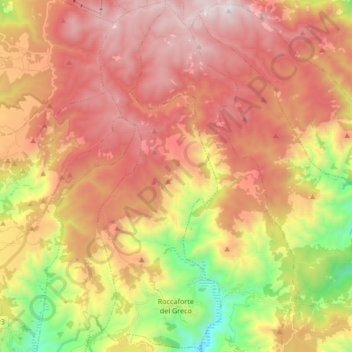 Mappa topografica Roccaforte del Greco, altitudine, rilievo