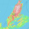 Mappa topografica Cape Breton Island, altitudine, rilievo