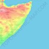 Mappa topografica Somalia, altitudine, rilievo