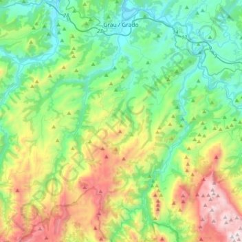 Mappa topografica Grau / Grado, altitudine, rilievo