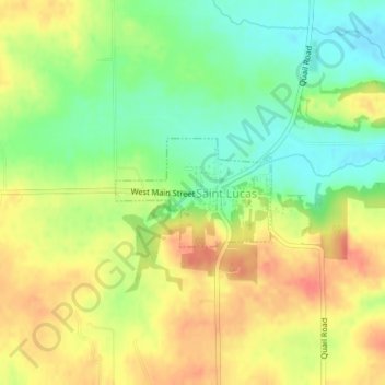 Mappa topografica St. Lucas, altitudine, rilievo