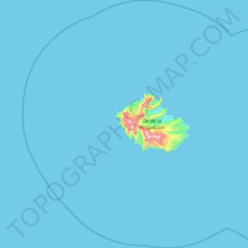 Mappa topografica Possession Island, altitudine, rilievo