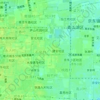 Mappa topografica 北京东路社区, altitudine, rilievo