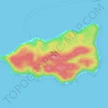 Mappa topografica Isla del Caño, altitudine, rilievo