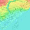 Mappa topografica Toronto—Danforth, altitudine, rilievo