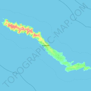 Mappa topografica Amchitka Island, altitudine, rilievo