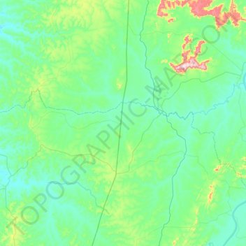 Mappa topografica Crixás do Tocantins, altitudine, rilievo