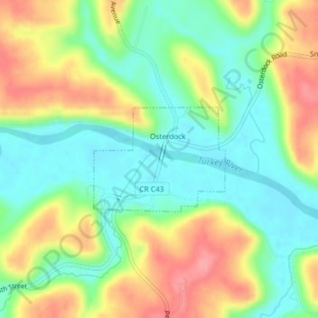 Mappa topografica Osterdock, altitudine, rilievo
