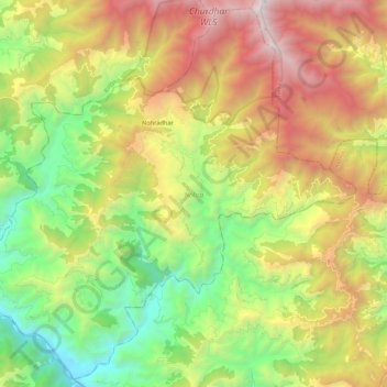 Mappa topografica Nohra, altitudine, rilievo