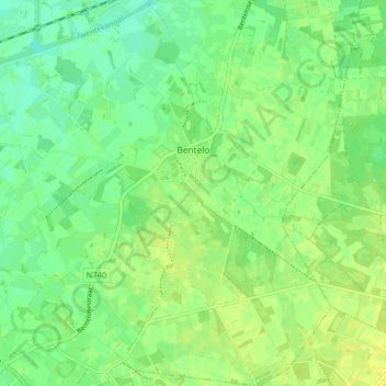 Mappa topografica Bentelo, altitudine, rilievo
