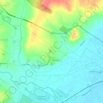 Mappa topografica Upton CP, altitudine, rilievo