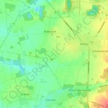 Mappa topografica Elstorf, altitudine, rilievo