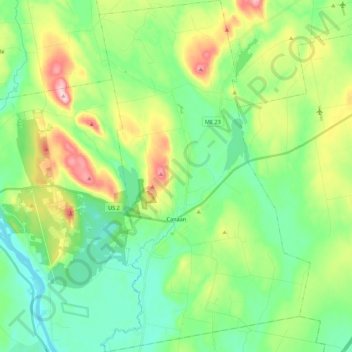 Mappa topografica Canaan, altitudine, rilievo