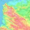 Mappa topografica Pas-de-Calais, altitudine, rilievo