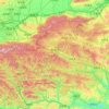 Mappa topografica 商洛市, altitudine, rilievo