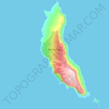 Mappa topografica Moho Tani, altitudine, rilievo