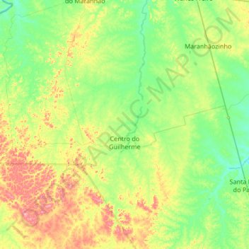 Mappa topografica Centro do Guilherme, altitudine, rilievo