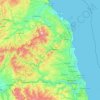Mappa topografica Northumberland, altitudine, rilievo