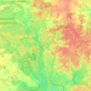 Mappa topografica Бусаевское сельское поселение, altitudine, rilievo