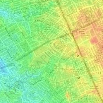Mappa topografica Kaunlaran, altitudine, rilievo