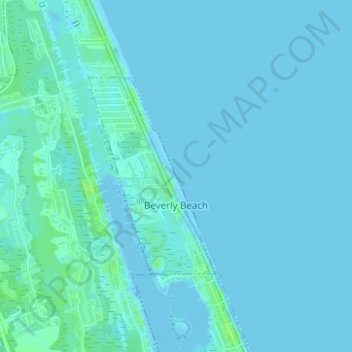 Mappa topografica Beverly Beach, altitudine, rilievo