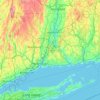 Mappa topografica Connecticut, altitudine, rilievo