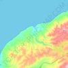 Mappa topografica Myponga Beach, altitudine, rilievo