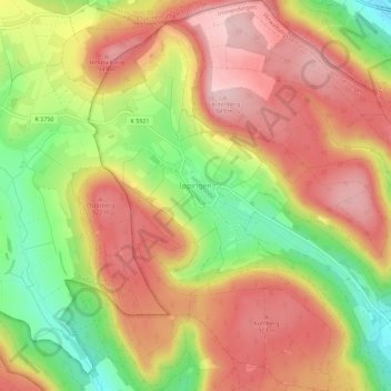 Mappa topografica Ippingen, altitudine, rilievo