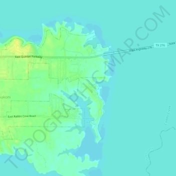 Mappa topografica West Tawakoni, altitudine, rilievo