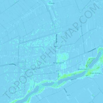 Mappa topografica Bergambacht, altitudine, rilievo
