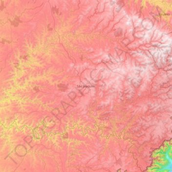 Mappa topografica São Joaquim, altitudine, rilievo
