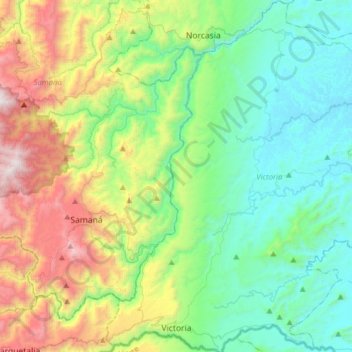 Mappa topografica Victoria, altitudine, rilievo