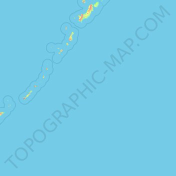 Mappa topografica Курильские острова, altitudine, rilievo
