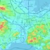Mappa topografica 沙河口区, altitudine, rilievo