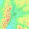 Mappa topografica Grand Teton National Park, altitudine, rilievo