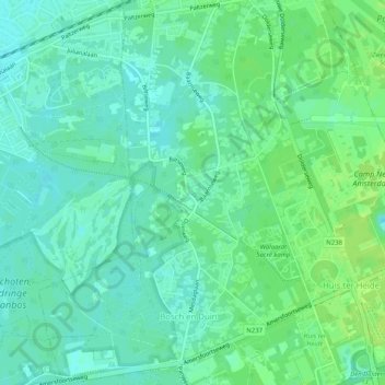 Mappa topografica Bosch en Duin, altitudine, rilievo