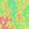 Mappa topografica 白川村, altitudine, rilievo