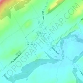 Mappa topografica Blain, altitudine, rilievo
