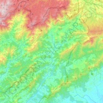 Mappa topografica Monteiro Lobato, altitudine, rilievo