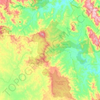 Mappa topografica Kalpowar, altitudine, rilievo