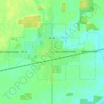 Mappa topografica Edon, altitudine, rilievo