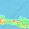 Mappa topografica Jawa Tengah, altitudine, rilievo