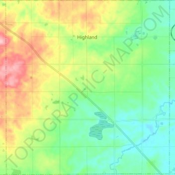 Mappa topografica Highland Township, altitudine, rilievo