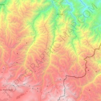 Mappa topografica Sina, altitudine, rilievo