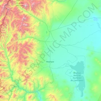 Mappa topografica Distrito Ciudad de Malargüe, altitudine, rilievo