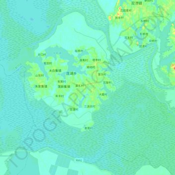 Mappa topografica 莲湖乡, altitudine, rilievo